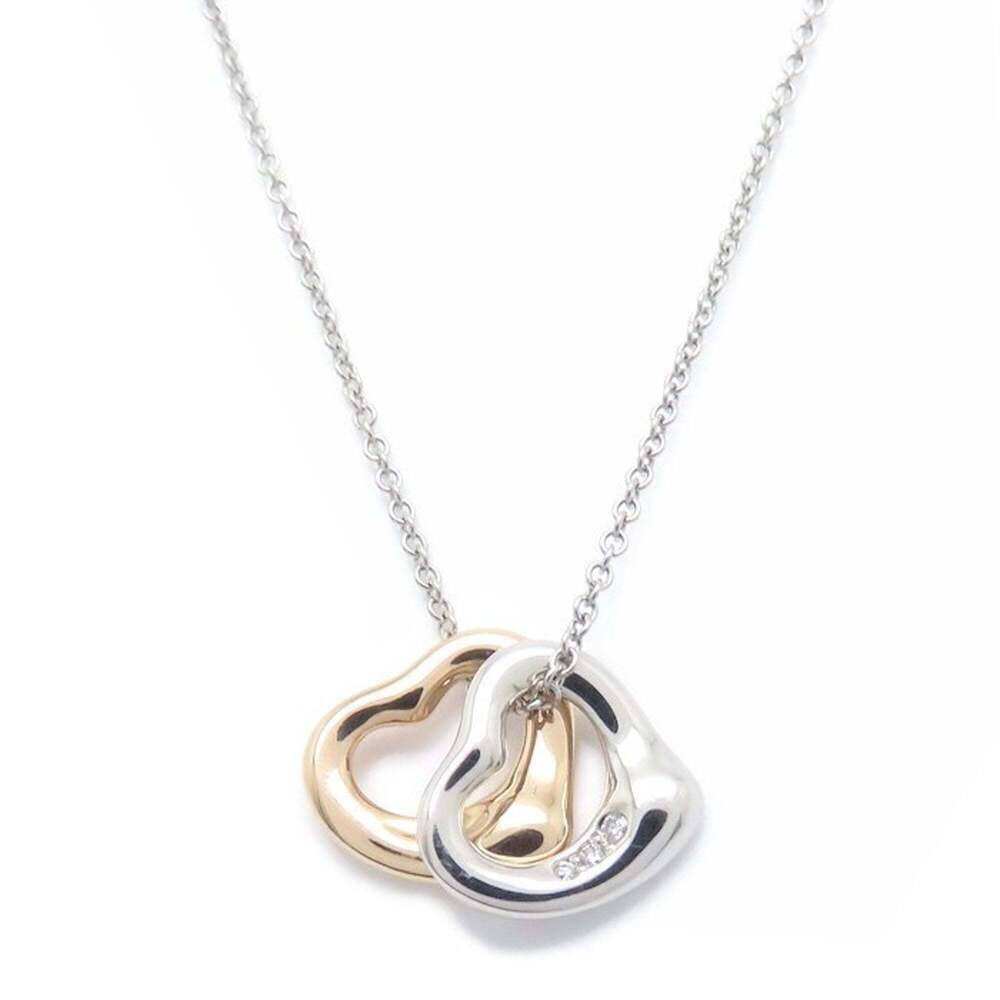 TIFFANY Authentic 18k Silver Diamond Heart Necklace